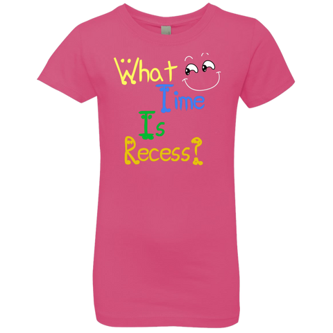 Image of What Time Is Recess - Back to School Girls' Princess T-Shirt - DNA Trends