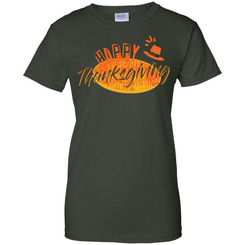 Image of Happy Thanksgiving Gildan Ladies' 100% Cotton T-Shirt - DNA Trends