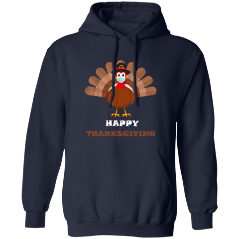 Image of Happy Thanksgiving Masked Turkey Pullover Hoodie - DNA Trends