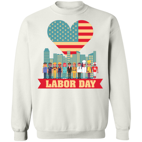 Image of Labor Day USA Crewneck Pullover Sweatshirt - DNA Trends