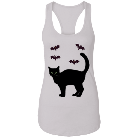 Image of Spooky Cat and Bats Halloween Costume Ladies Tank - DNA Trends