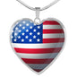 4th of July American Flag Necklace, Custom Patriotic Jewelry, Personalized Engraving at the back, Patriotic Gift - DNA Trends