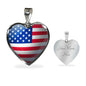 4th of July American Flag Necklace, Custom Patriotic Jewelry, Personalized Engraving at the back, Patriotic Gift - DNA Trends