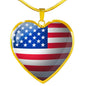 4th of July American Flag Necklace, Custom Patriotic Jewelry, Personalized Engraving at the back, Patriotic Gift - DNA Trends