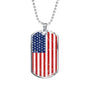 4th of July, American Flag Necklace, American Flag Pendant, Patriotic Gift,- US Flag Necklace , Custom Engraving At The Back - DNA Trends