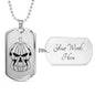 Pumpkin Skull Halloween Luxury Military Style Necklace- Personalized Engraving - DNA Trends
