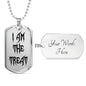 Halloween 'I AM THE TREAT' Necklace Jewelry - With Personalized Engraving - DNA Trends