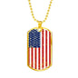 4th of July, American Flag Necklace, American Flag Pendant, Patriotic Gift,- US Flag Necklace , Custom Engraving At The Back - DNA Trends