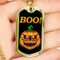 Boo! Pumpkin Halloween Luxury Dog Tag Necklace - Jewelry - DNA Trends