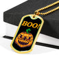 Boo! Pumpkin Halloween Luxury Dog Tag Necklace - Jewelry - DNA Trends