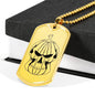 Pumpkin Skull Halloween Luxury Military Style Necklace- Personalized Engraving - DNA Trends
