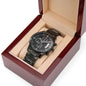 Personalised Thanksgiving Gift For Husband- Having A Husband Who Believes In Me Engraved Chronograph Watch - DNA Trends