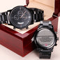 Personalised Thanksgiving Gift For Husband- Having A Husband Who Believes In Me Engraved Chronograph Watch - DNA Trends