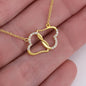 Mother's Day Gift To Daughter:14k Yellow Gold Hearts Necklace - You Are A Great Mom Message Card