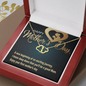 First Mother's Day Gift: 10K Solid Yellow Gold Hearts Necklace - A New Beginning Message Card
