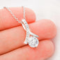 If there was a card which said the right words - Custom Message Card -White Gold Alluring Beauty Necklace - DNA Trends