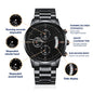 Watch Gift To My Dad: I'll Always Be Your Little Girl, You'll Always Be My Hero Engraved Black Watch