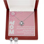 Gift To Mom:Love Knot Necklace and Earring Set - Forever Grateful Message Card