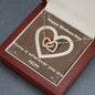 Gift To Mom: Two Hearts Zirconia Necklace- Home is Wherever You Are Mothers Day Message Card