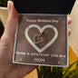 Gift To Mom: Two Hearts Zirconia Necklace- Home is Wherever You Are Mothers Day Message Card