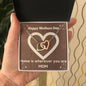 Gift To Mom: Two Hearts Zirconia Necklace- Home is Wherever You Are Mothers Day Message Card