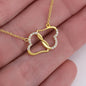 First Mother's Day Gift: 10K Solid Yellow Gold Hearts Necklace - A New Beginning Message Card