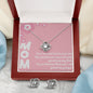 Gift To Mom:Love Knot Necklace and Earring Set - Forever Grateful Message Card