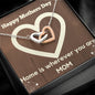 Gift To Mom: Two Hearts Zirconia Necklace- Home is Wherever You Are Mothers Day Message Card