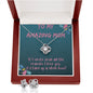 To My Amazing Mom: Love Knot Zirconia Necklace- Mothers Day Message Card