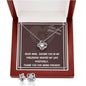 Daughter to Mom: Knot Earring and Necklace Set - Personalized Mother's Day Message Card, You Shaped My Life Mom