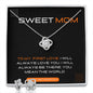 Gift From Son to Mom: Love Knot Earrings and Necklace Set, Mother's Day Jewelry Message Card , To My First Love , Son To Mom Gifts