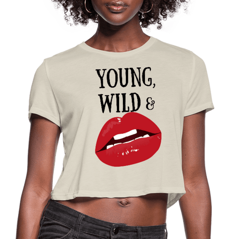 Image of Young and Wild Premium Women's Cropped T-Shirt - DNA Trends
