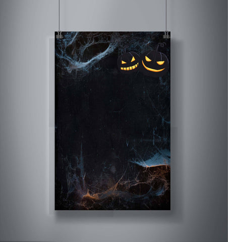Image of Haunted FOREST Halloween Satin Portrait Poster - DNA Trends