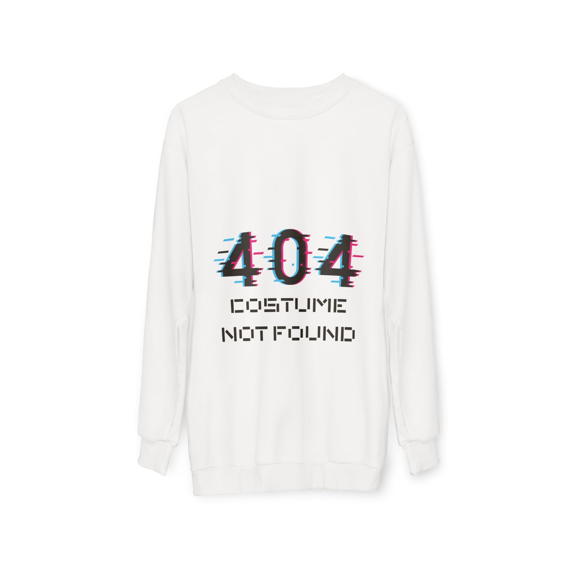 404 Costume Not Found Sweatshirt, Unisex Cozy Pullover, Funny Geeky Apparel, Perfect for Halloween, Gift for Tech Lovers, Casual Fashion