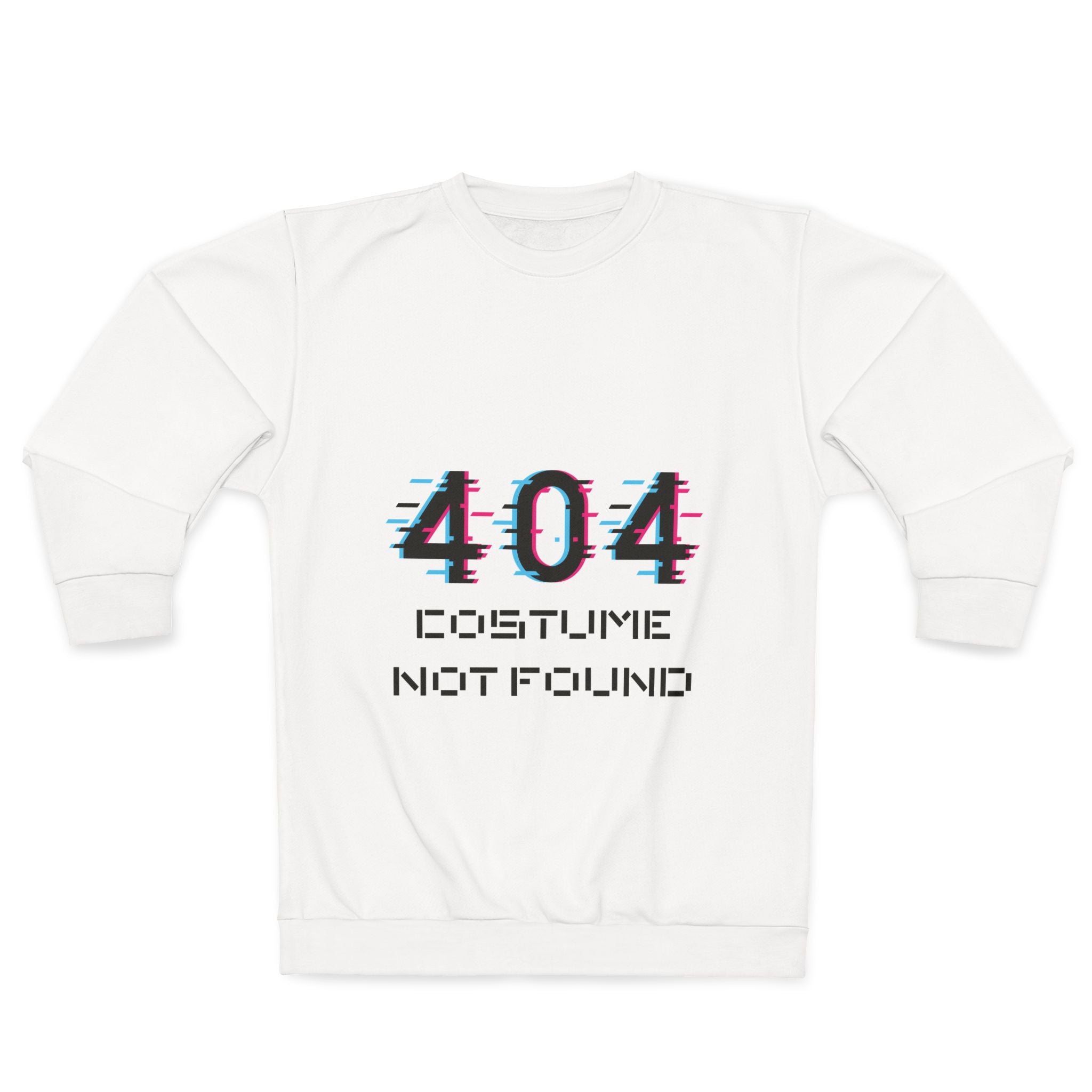 404 Costume Not Found Sweatshirt, Unisex Cozy Pullover, Funny Geeky Apparel, Perfect for Halloween, Gift for Tech Lovers, Casual Fashion