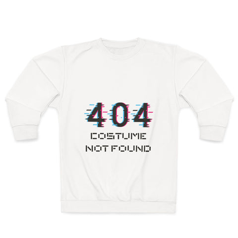 Image of 404 Costume Not Found Sweatshirt, Unisex Cozy Pullover, Funny Geeky Apparel, Perfect for Halloween, Gift for Tech Lovers, Casual Fashion