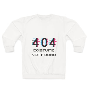 404 Costume Not Found Sweatshirt, Unisex Cozy Pullover, Funny Geeky Apparel, Perfect for Halloween, Gift for Tech Lovers, Casual Fashion