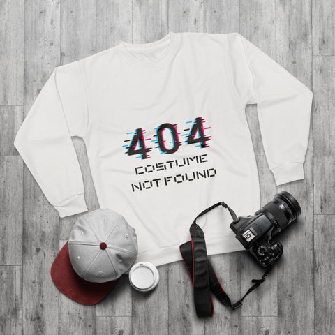Image of 404 Costume Not Found Sweatshirt, Unisex Cozy Pullover, Funny Geeky Apparel, Perfect for Halloween, Gift for Tech Lovers, Casual Fashion