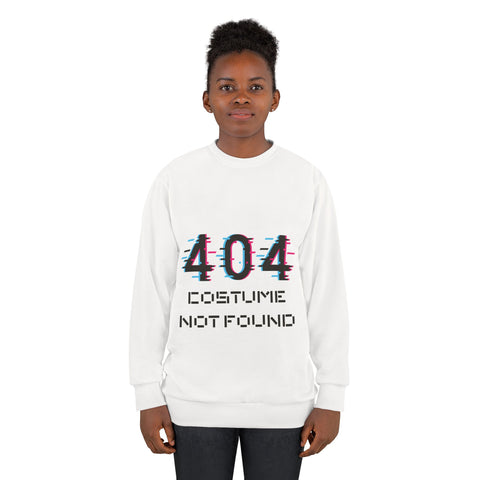 Image of 404 Costume Not Found Sweatshirt, Unisex Cozy Pullover, Funny Geeky Apparel, Perfect for Halloween, Gift for Tech Lovers, Casual Fashion