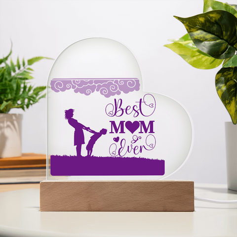 Image of Best Mom Ever Acrylic Heart , Mother's Day Gift