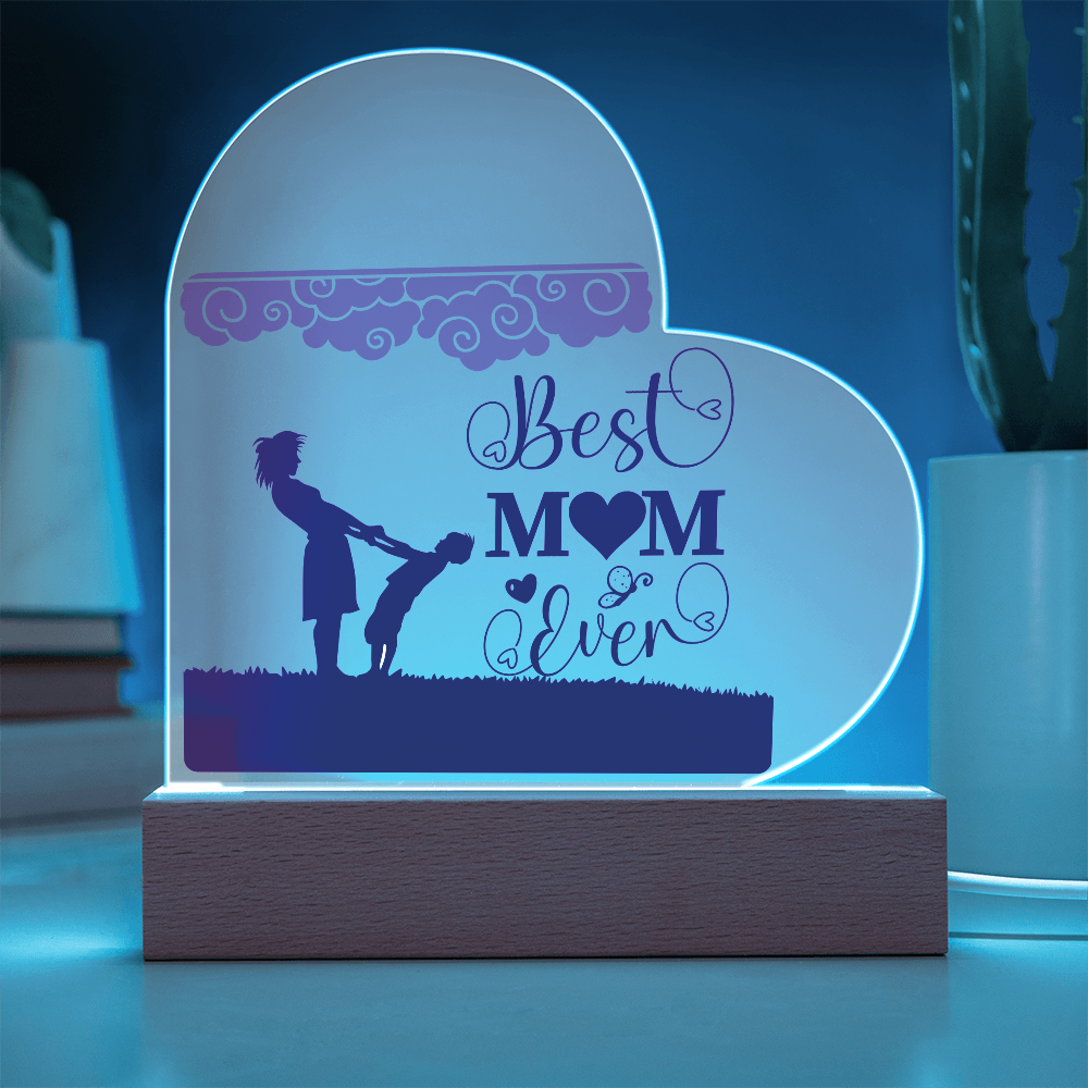 Best Mom Ever Acrylic Heart , Mother's Day Gift