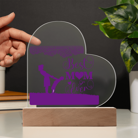 Image of Best Mom Ever Acrylic Heart , Mother's Day Gift