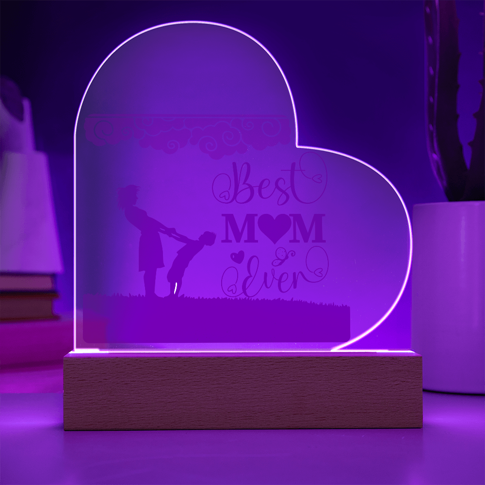 Best Mom Ever Acrylic Heart , Mother's Day Gift