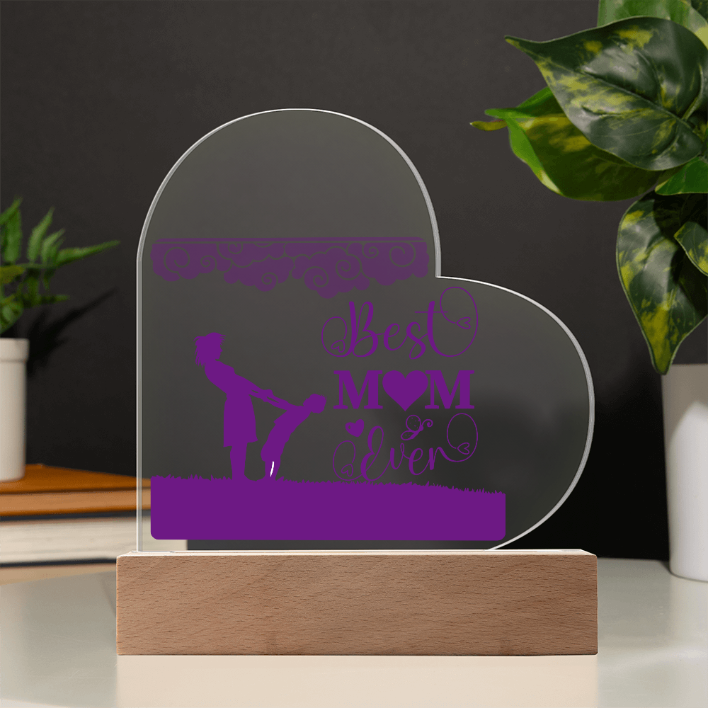 Best Mom Ever Acrylic Heart , Mother's Day Gift