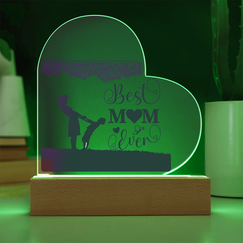 Best Mom Ever Acrylic Heart , Mother's Day Gift