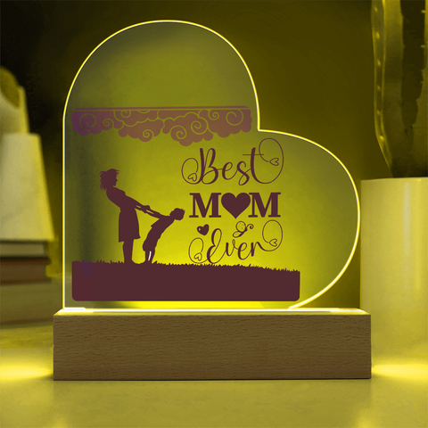 Image of Best Mom Ever Acrylic Heart , Mother's Day Gift