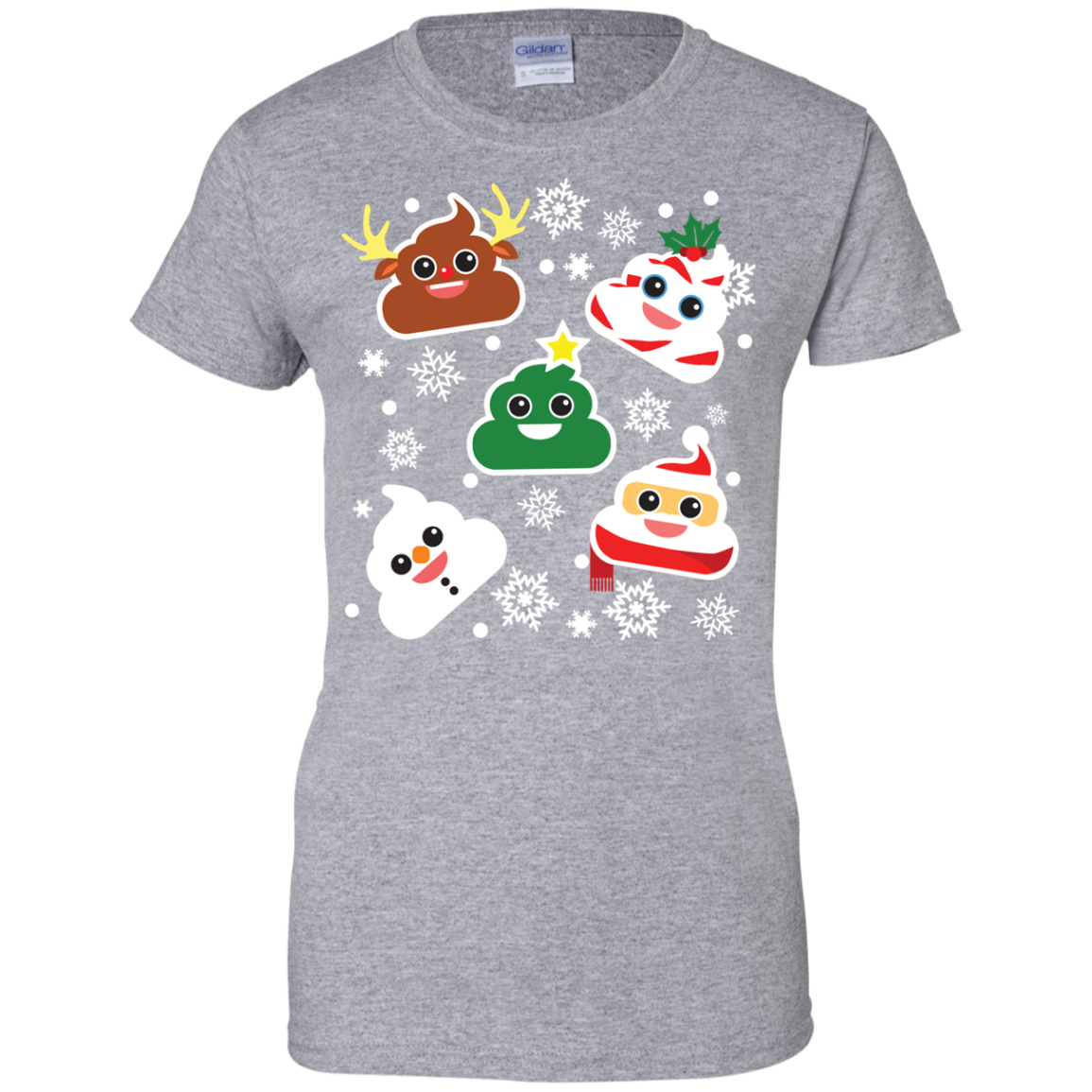 Funny Smiling Poop Ladies' 100% Cotton T-Shirt - Christmas Collection - DNA Trends