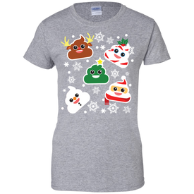Funny Smiling Poop Ladies' 100% Cotton T-Shirt - Christmas Collection - DNA Trends