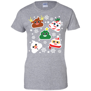 Funny Smiling Poop Ladies' 100% Cotton T-Shirt - Christmas Collection - DNA Trends