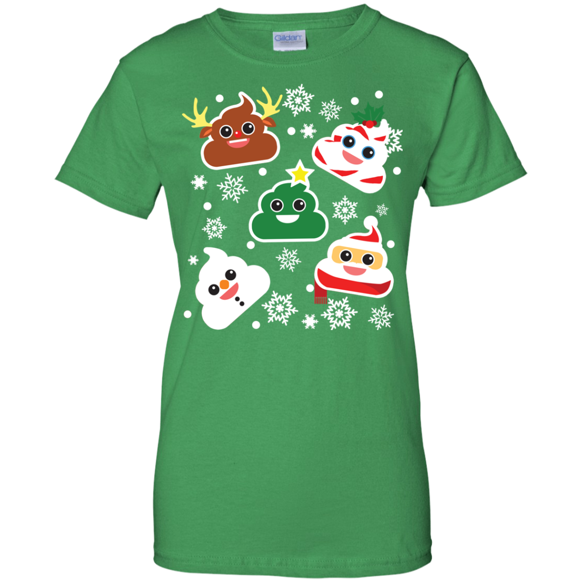 Funny Smiling Poop Ladies' 100% Cotton T-Shirt - Christmas Collection - DNA Trends